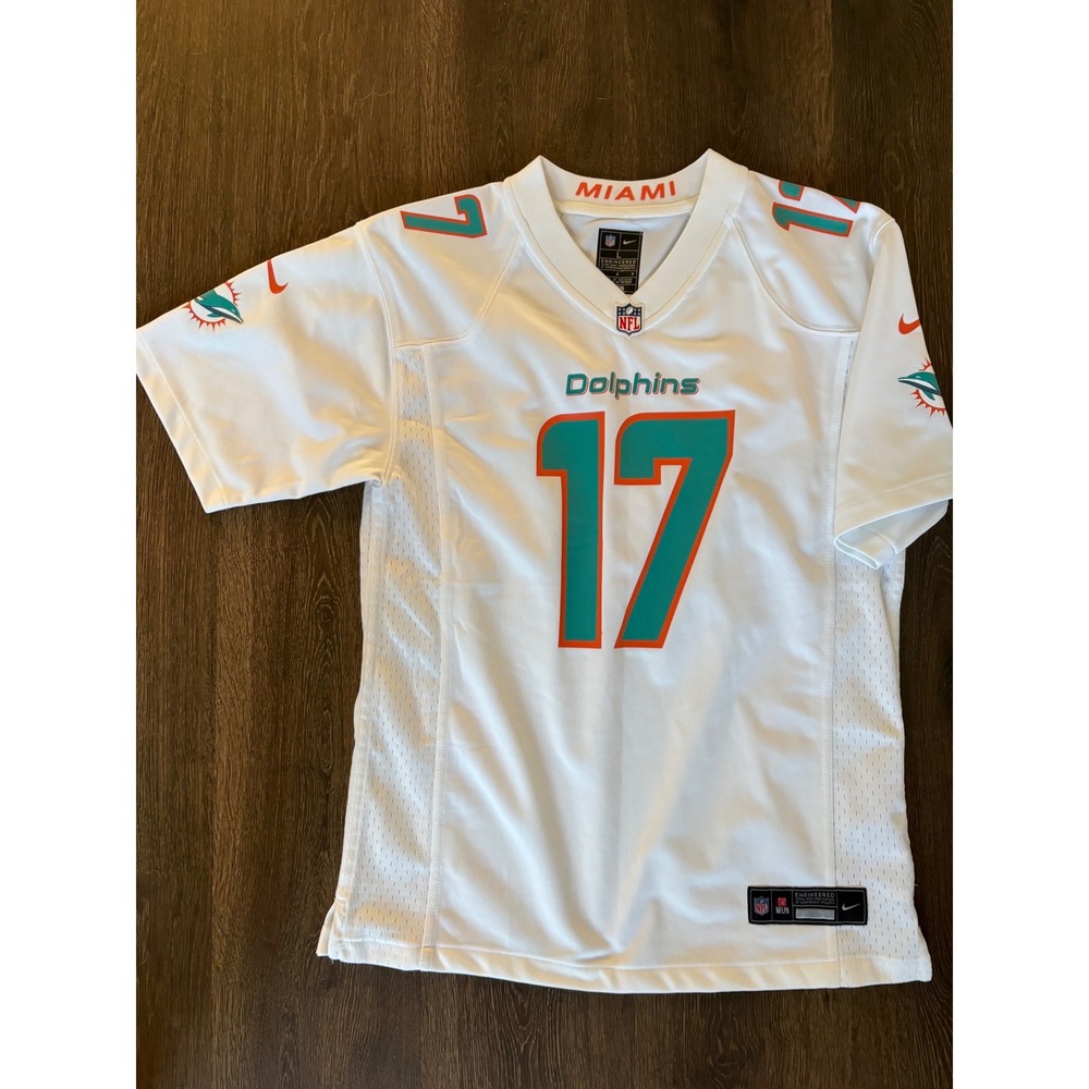 Nike Miami Dolphins Jaylen Waddle 17 Youth Large White Game Jersey NFL Football